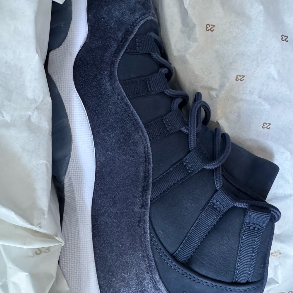 Jordan Navy and White Athletic Shoes